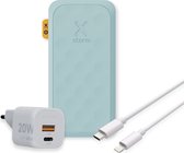 Bol.com Xtorm Fuel Series 5 20W Powerbank bundel - Powerbank 10000 mah + Xtorm 20W lader + USB-C naar Lightning Kabel - Blauw aanbieding