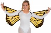 Chaks Vlinder vleugels - geel - voor volwassenen - Carnavalskleding/accessoires