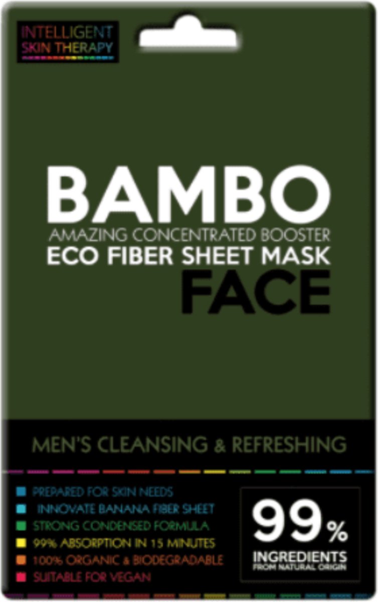 Intelligent men bamboe & zeezout eco fiber sheet masker