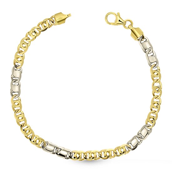 Juwelier Zwartevalk - 14 karaat gouden bicolor armband ZV 1174/19cm---