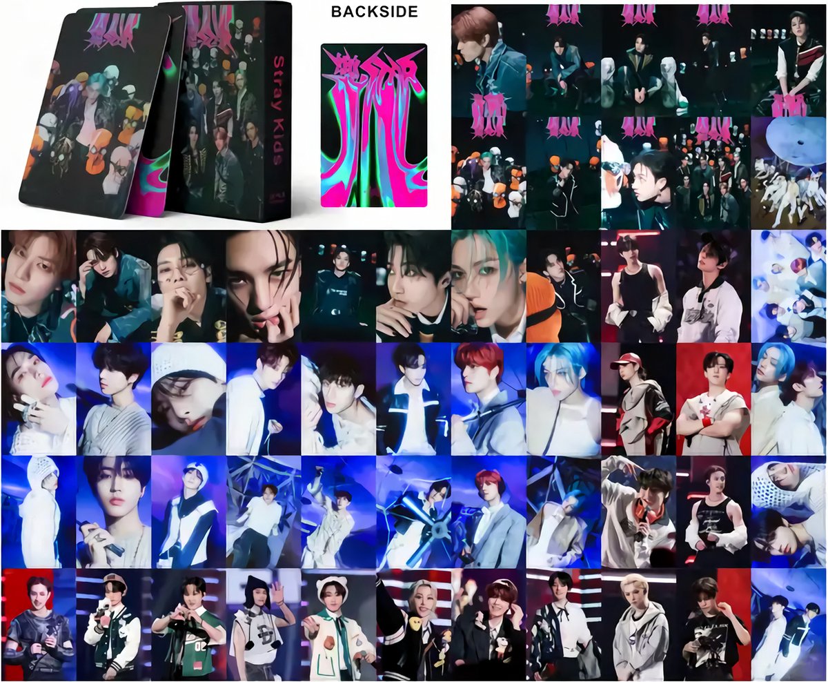 KPOP 55pcs/box Stray Kids ROCK STAR Laser Photocard Holographic Stray kids [Fotokaarten]