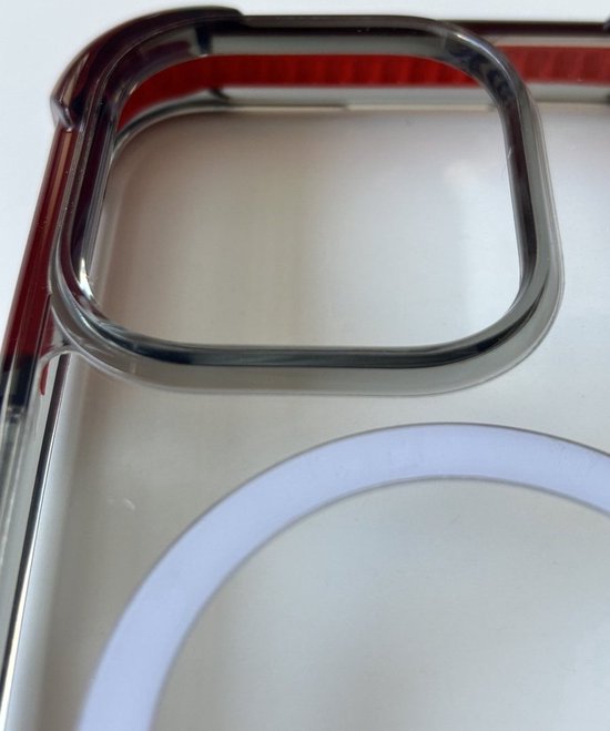 Coque arrière magnétique anti-choc de qualité Premium - Chargement sans fil - Convient pour Apple iPhone 15 Pro - Rouge