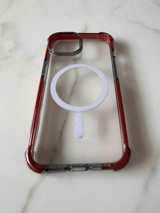 Coque arrière magnétique anti-choc de qualité Premium - Chargement sans fil - Convient pour Apple iPhone 15 Pro - Rouge
