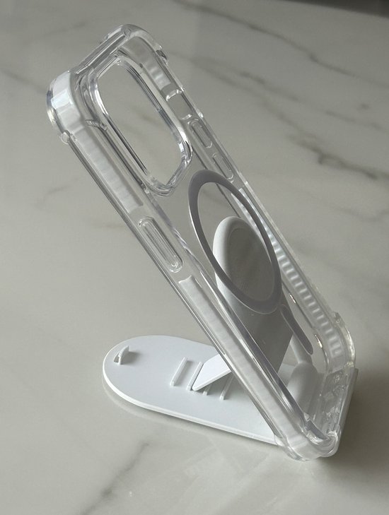 Coque arrière magnétique anti-choc de qualité Premium - Chargement sans fil - Convient pour Apple iPhone 15 Pro - Wit