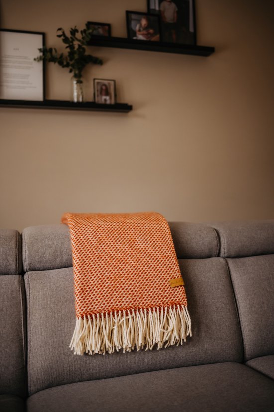 Couverture / plaid en laine - Pure Wool Love - 100% laine - Terre cuite - 130x180 cm