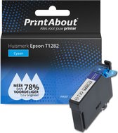 PrintAbout huismerk Inktcartridge T1282 Cyaan geschikt voor Epson