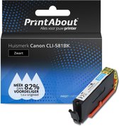 PrintAbout huismerk Inktcartridge CLI-581BK Zwart geschikt voor Canon