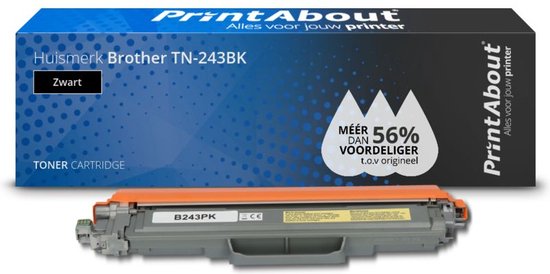 PrintAbout huismerk Toner TN-243BK Zwart geschikt voor Brother | bol