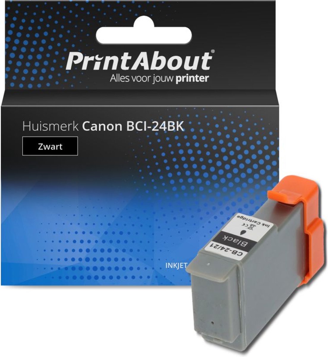PrintAbout huismerk Inktcartridge BCI-24BK Zwart geschikt voor Canon