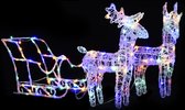 Décorations de Noël rennes et traîneau 160 LEDs 130 cm acrylique