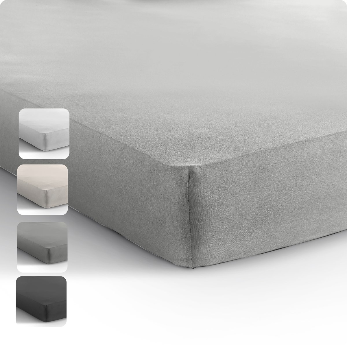 Sleeptime Jersey Hoeslaken - Jersey - 140x200 - Grijs