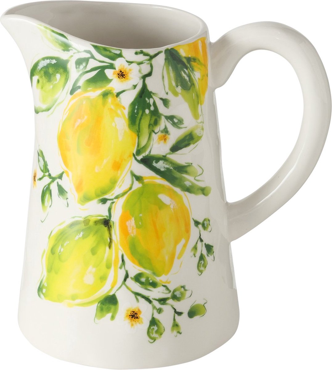 Boltze Home Schenkkan 'Lemony' Dolomite 1250 ml 22x15x23cm Handgemaakt Vaatwasmachinebestendig
