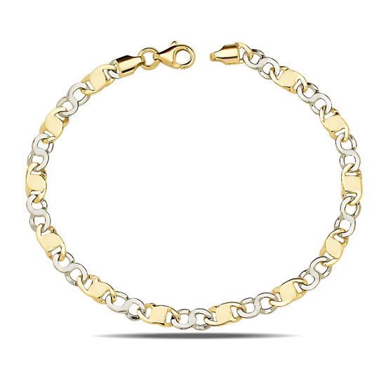 Juwelier Zwartevalk 14 karaat gouden bicolor armband - BF 997/19cm--