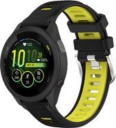 Strap-it Sport siliconen smartwatch bandje 20mm - geschikt voor Garmin Venu / Venu SQ / SQ 2 / Venu 2 Plus / Vivoactive 3 / Vivoactive 5 / Vivomove (HR - Style - Luxe - Sport) / Forerunner 245 / 645 / 55 / 165 - zwart/geel