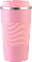 Koffiebeker -Thermobeker RVS 380 ML Roze -Theebeker - To Go - Travel Mug