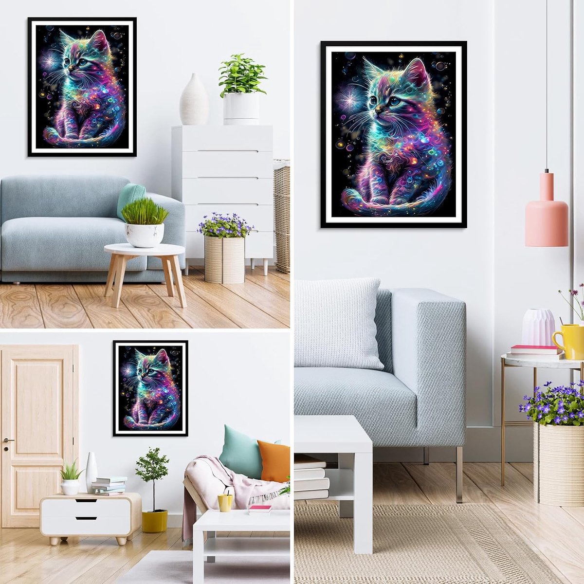 DiverseGoods Kitten 5D Diamond Painting Kit voor Volwassenen - Volledige Ronde Boor DIY Diamant Schilderij Set - Creatieve Edelsteen Kunst en Ambachten - Perfect Cadeau voor Thuis Muurdecoratie - Afmeting 30x30cm — afbeelding 5