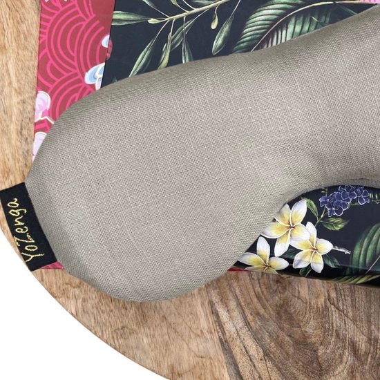 YoZenga oogkussen lijnzaad & biologische lavendel - Kleur: Urban taupe - Ideaal bij hoofdpijn & stress klachten - Meditatie - Ontspanning - Yoga van YoZenga — afbeelding 2