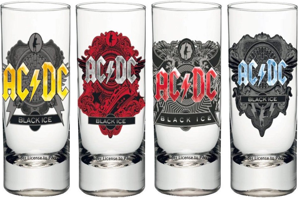 KKL AC/DC - AC/DC 4Pack Black Ice Shot glas - Multicolours