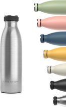 LARS NYSØM - 'Ren' Roestvrijstalen drinkfles 500ml - BPA-vrij geïsoleerde waterfles 0,5 Liter - Stainless Steel