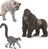 Collecta Dierenbeeldjes: hyena, maki, gorilla Wilde dieren 3+