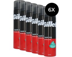 Gillette Men Original Scent Shaving Gel - 6 x 200 ml