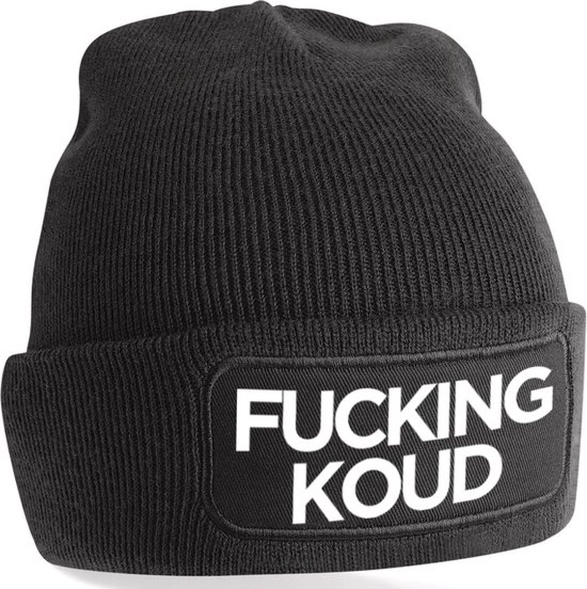 FUCKING KOUD muts - Zwart (witte tekst) - Beanie - One Size - Uniseks - Grappige tekst - Wintersport - Aprés ski muts - sneeuw - ik wil zomer - cadeau - feestdagen - kerst