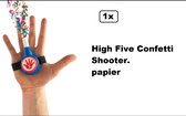 High Five Confetti Shooter met papieren snippers + 3 vullingen - PAPIER CONFETTI - shooter papier hig five thema feest festival party jubileum huwelijk