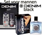Set: Denim black: Showergel 250ml, Deo spray150ml en Aftershave 100 ml