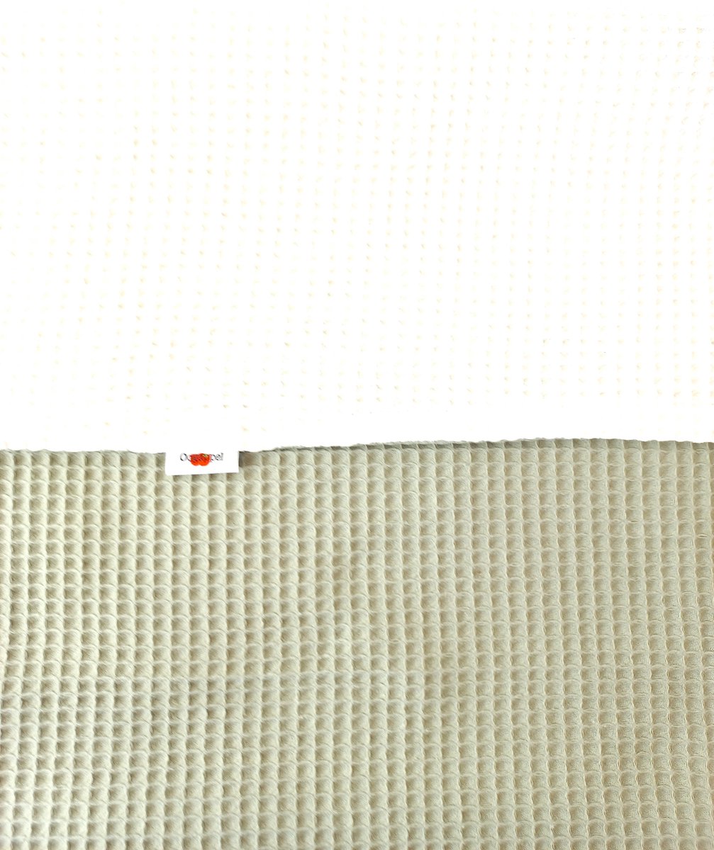 Oogappel Dubbele Wafelstof Ledikantdeken Dusty Green-Groen-Offwhite