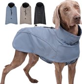 Warme Hondenjas Softshell Outdoor Waterafstotend grijs - Maat XL - Ruglengte 42cm en Borstomvang 58cm