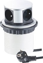 Multiprise verticale - Multiprise Pop avec 4 prises - Ø 100 mm Prise de distribution intégrée avec câble de 1,4 mètre - Multiprise pour 3600 Watt max.