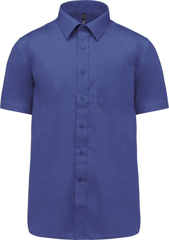 Luxe Herenoverhemd 'Ace' korte mouwen merk Kariban Kobaltblauw maat XXL
