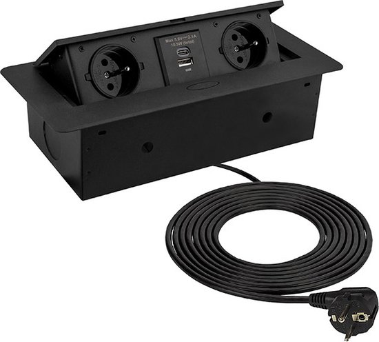 Pop-up Stekkerdoos met USB – Inbouw Stekkerblok – 2 Stopcontacten, USB ...