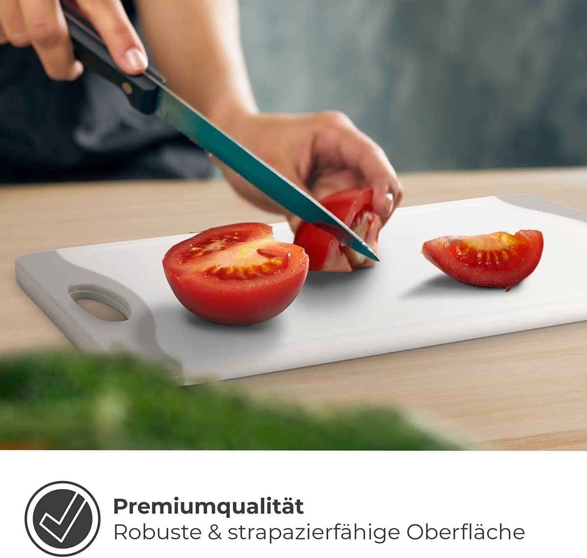 Keukensnijplanken, 3 Stuks Kunststof Snijplank met Antislipvoetjes en Ophanggaten, Dubbelzijdige Grote Snijplank met Sapgoot en Knoflookpers, Hygiënisch Keukenaccessoires voor Fruit, Groenten, Vlees