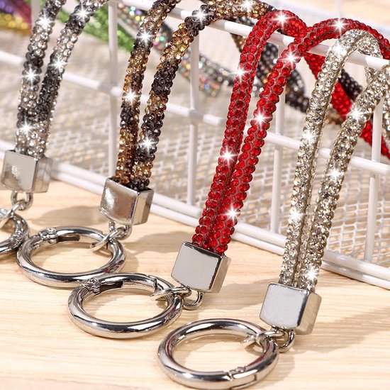 Yamobi Telefoonketting Kort – Parelketting Met Glitterhanger, Anti-verlies Telefoonband Voor Smartphone, Ook Voor Sleutels En Tassen