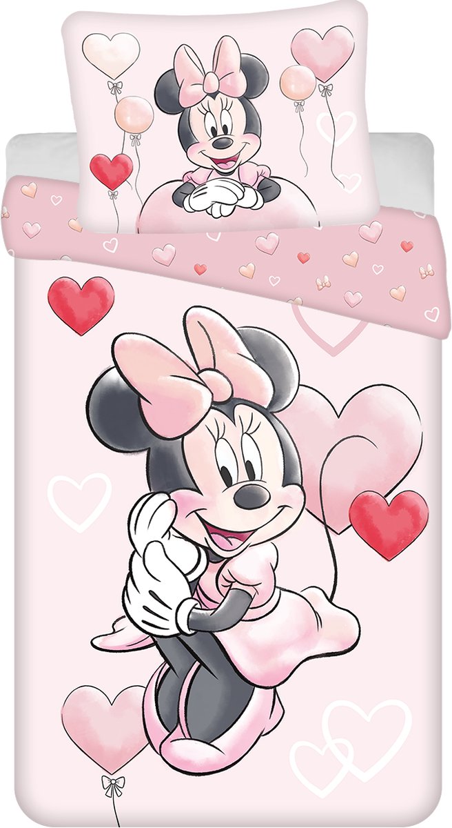 Disney Minnie Mouse Dekbedovertrek Ballon - Eenpersoons - 140 x 200 cm - Katoen - Disney Minnie Mouse