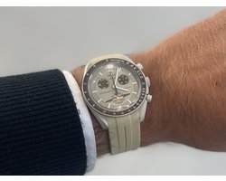 20mm Curved rubber strap Beige Omega x Swatch Moonswatch - Gebogen rubber horloge band
