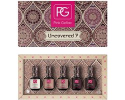 Pink Gellac Uncovered7 Set Collection Box - Gellak Set van 5 x 15 ml Sprankelende Kleuren Gellak - Gel Nagellak - Gel Lak