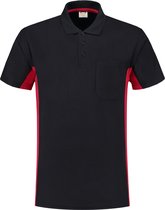 Tricorp Poloshirt Bi-Color - Workwear - 202002 - Navy-Rood - maat L