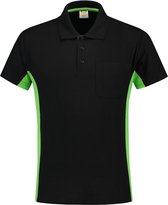 Tricorp Poloshirt Bi-Color - Workwear - 202002 - Zwart-Limoengroen - maat XXL