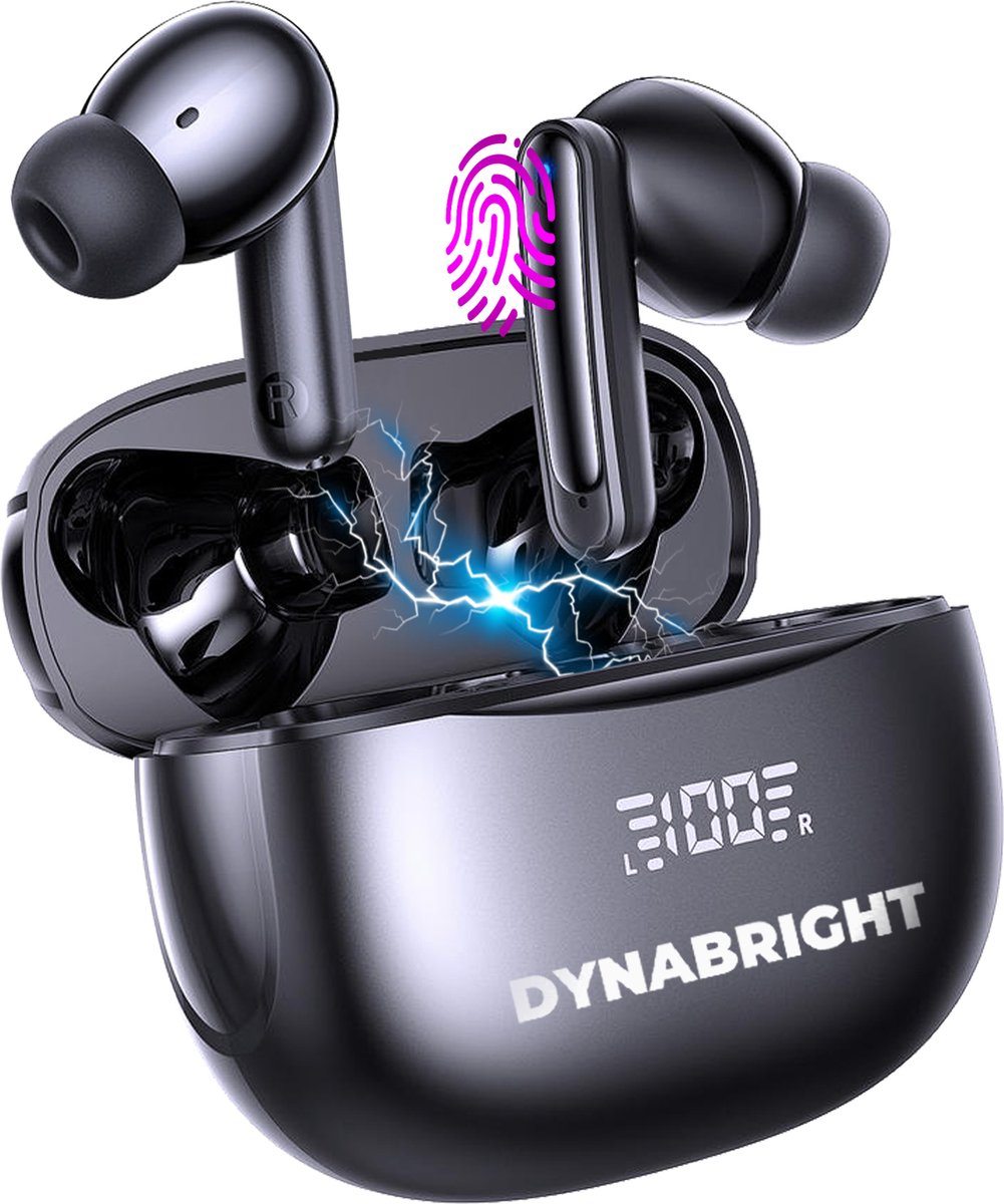 DynaBright Draadloze Oordopjes - Bluetooth 5.3 - Oplaadcase - Wireless Earphones - Oortjes Draadloos - IPX5 Waterdicht - 60uur