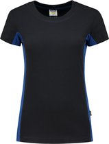 Tricorp t-shirt bi-color Dames - 102003 - navy / koningsblauw - maat XS