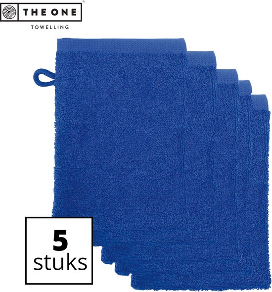 Débarbouillettes The One Towelling - Débarbouillettes - Pack économique - 100% Katoen - 16 x 21 cm - Bleu royal - 5 Pièces
