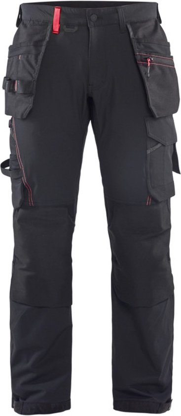 Blaklader Werkbroek met 4-weg stretch 1522-1645 - Zwart/Rood - D88
