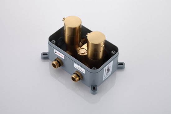 Ensemble de douche à effet pluie WEBO Atlanta - Encastrable - Or Mat Goud - Ensemble de douche - 25cm - Douche à effet pluie - Ensemble de douche complet - Douchette à main