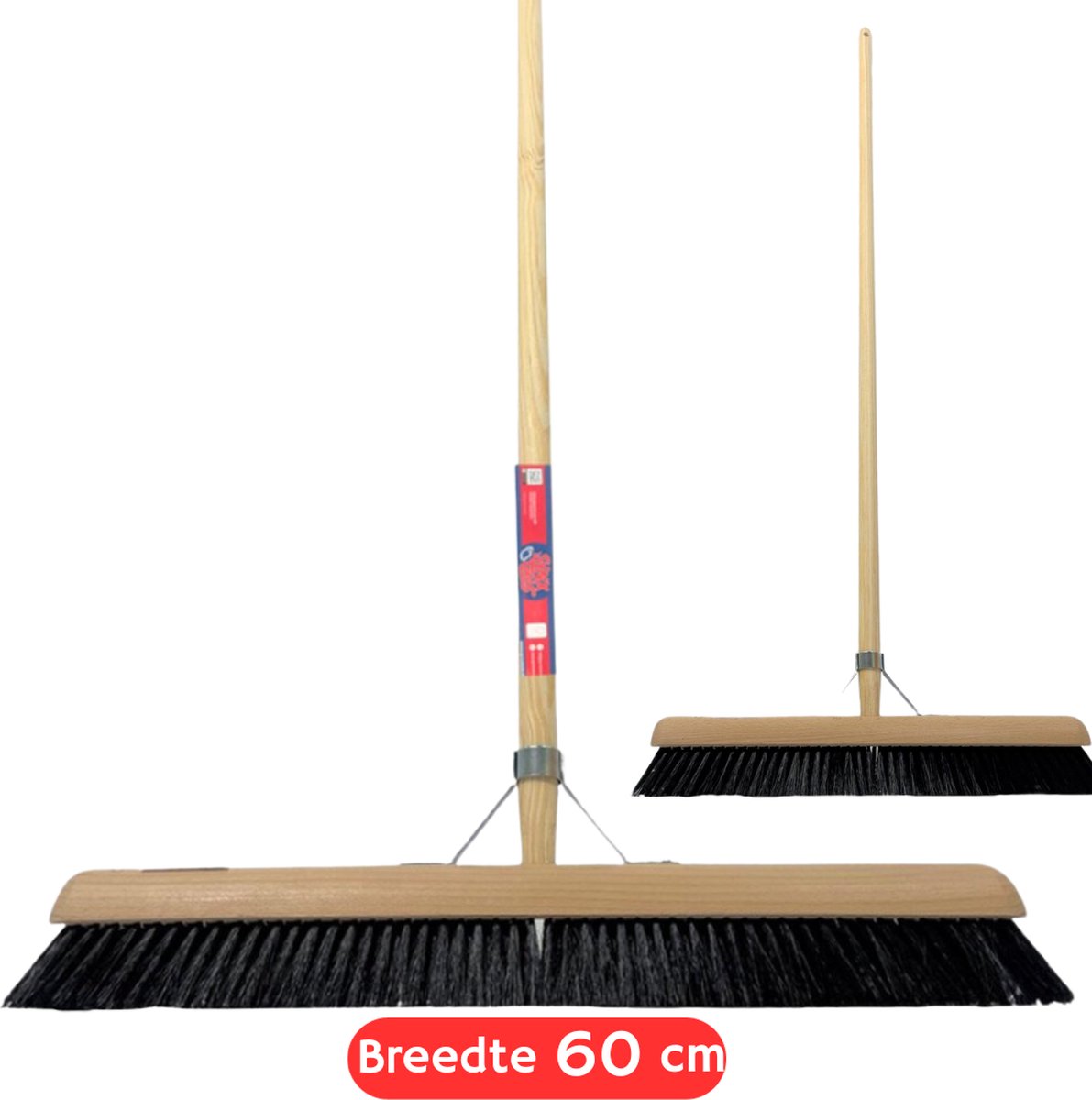 Goedkoopste Synx Tools bezem Zaalveger binnenbezem 60 cm Paardenhaar - bezems - Kamerveger - Zachte bezem met Steel 150 cm - Bezemsteel - Veger schoonmaken - Bezems Binnen - Bezem zacht