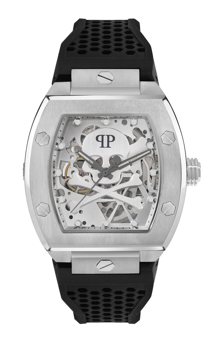 Philipp Plein The $Keleton PWBAA2123 Horloge - Siliconen - Zwart - Ø 44 mm