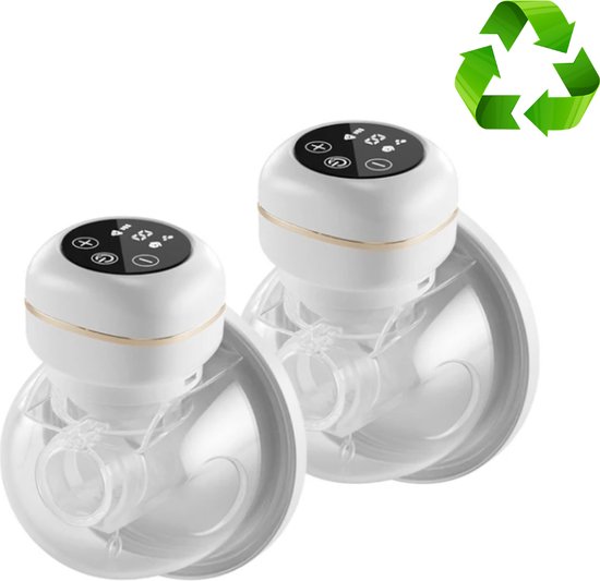 Enkele elektrische kolf - Handsfree borstkolf – Dubbele borstkolf elektrisch – 2 stuks - Draadloos – Borstvoeding – Handmatig bedienbaar - Moderne kolf – 26mm Siliconen flens – 150ml capiciteit – 3 modes – Baby’s – Wit