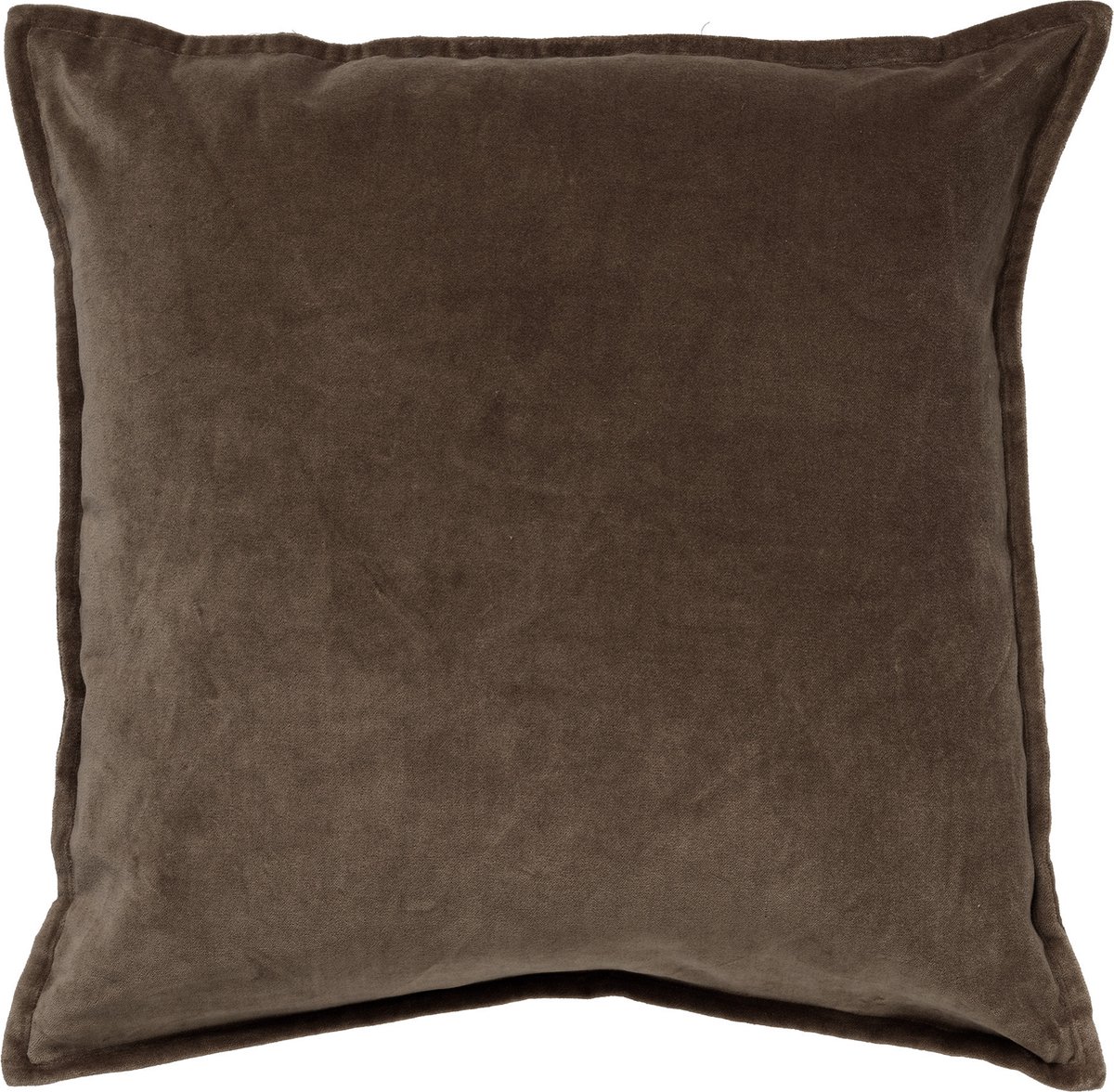 Dutch Decor CAITH - Kussenhoes 50x50 cm - 100% katoen velvet - Chocolate Martini - donkerbruin - met rits - zonder binnenkussen