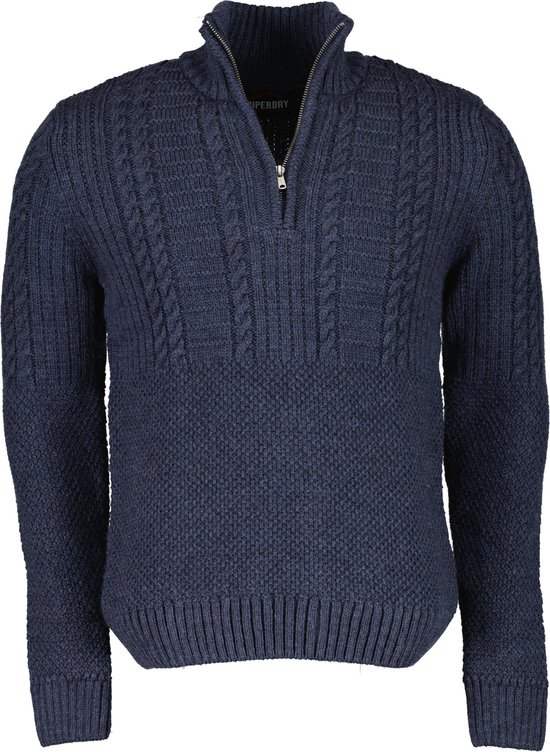 Superdry - Pull Zip Marine - Homme - Taille M - Coupe Comfort